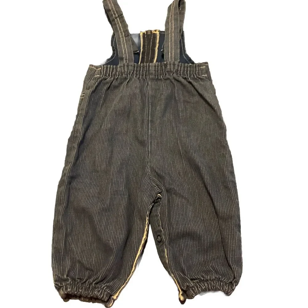 CARTERS infant Vintage Denim Jean Overalls Bib Made USA Size 9 Months